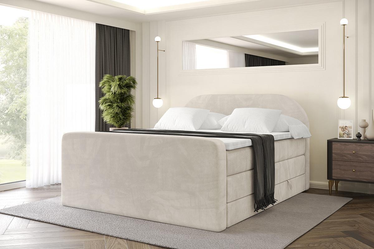 BOXSPRINGBETT mit Matratze und Lattenrost - NOX-Z KING-200x200 - Beige Casablanca - Beige, Holzwerkstoff (200/200cm) - ALTDECOR