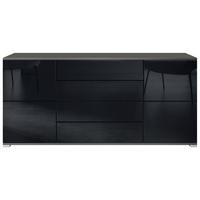 SIDEBOARD Rova Schwarz Hochglanz - Schwarz Hochglanz, Holzwerkstoff (166.5/75.5/35cm) - Vladon