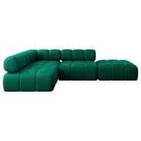 ECKSOFA modulares Sofa Favio-L1 - 285x190x70 cm Dunkelgrün Velours - Dunkelgrün, Holzwerkstoff/Textil (285/190cm) - ALTDECOR