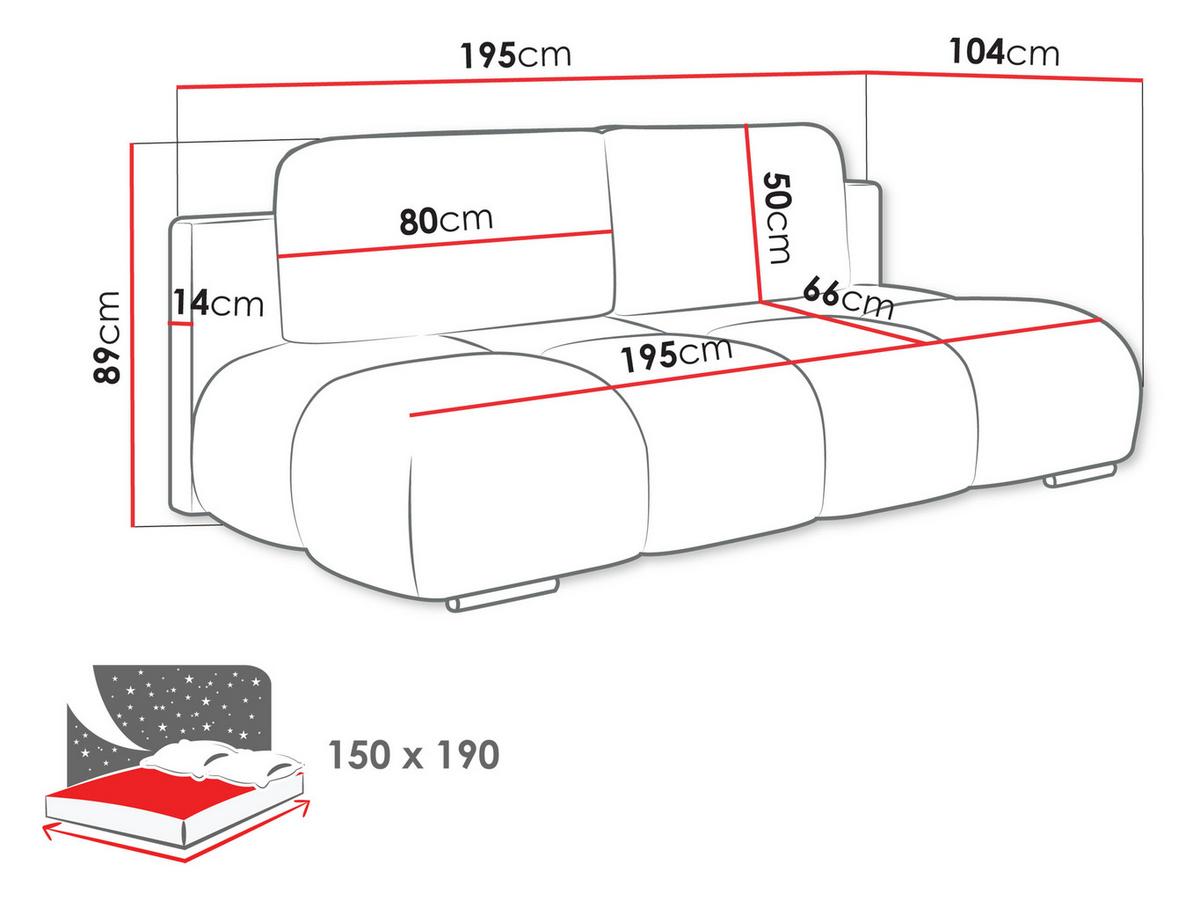 SCHLAFSOFA Honey Mini - Schwarz/Bronzefarben, Holz/Kunststoff (195/104/90cm) - MIRJAN24