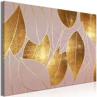KUNSTDRUCK Gold 90/60 cm - Pink/Goldfarben, Textil (90/60cm) - KUNSTLOFT