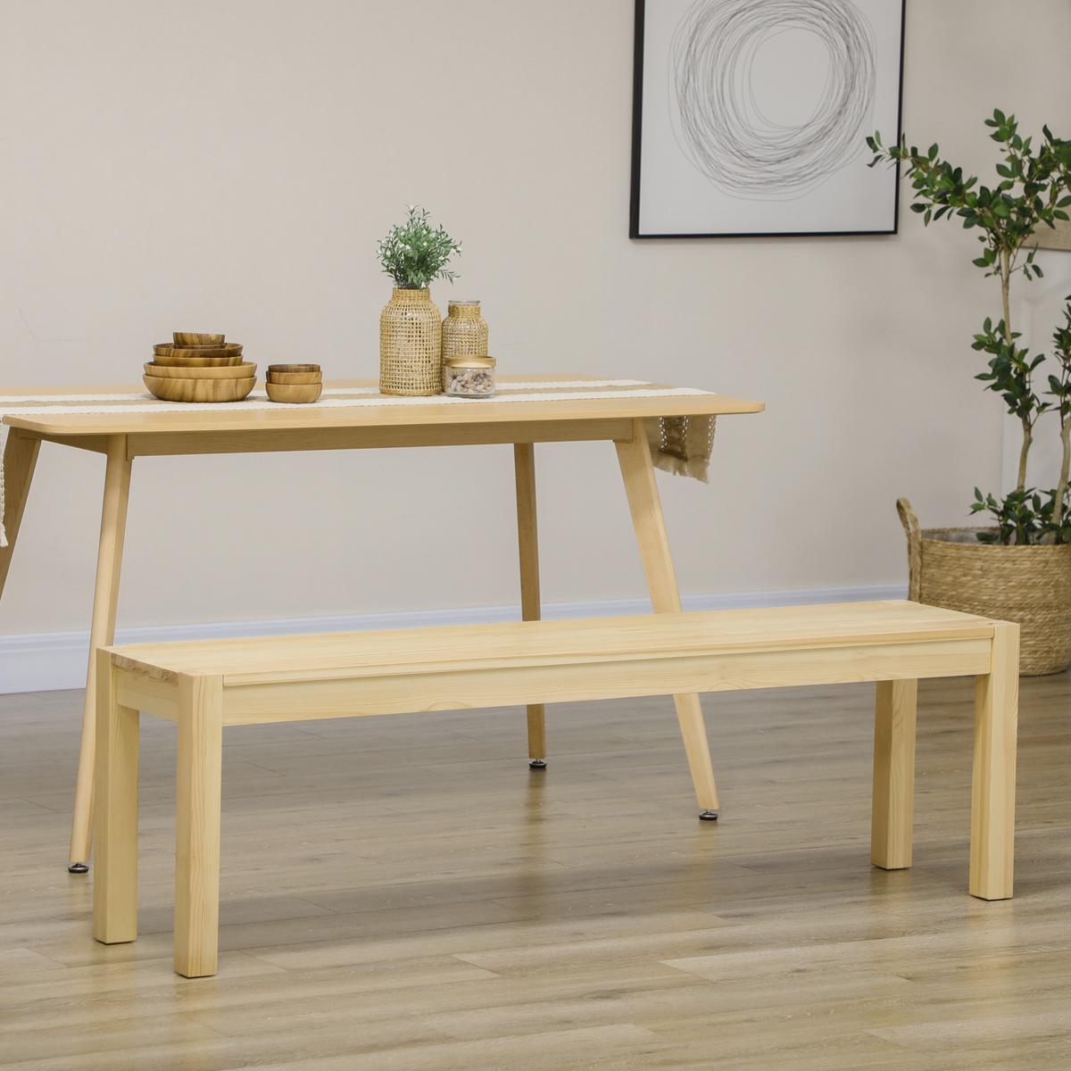 SITZBANK Natur 150 cm - Naturfarben, Holz (150/45/33cm) - HOMCOM