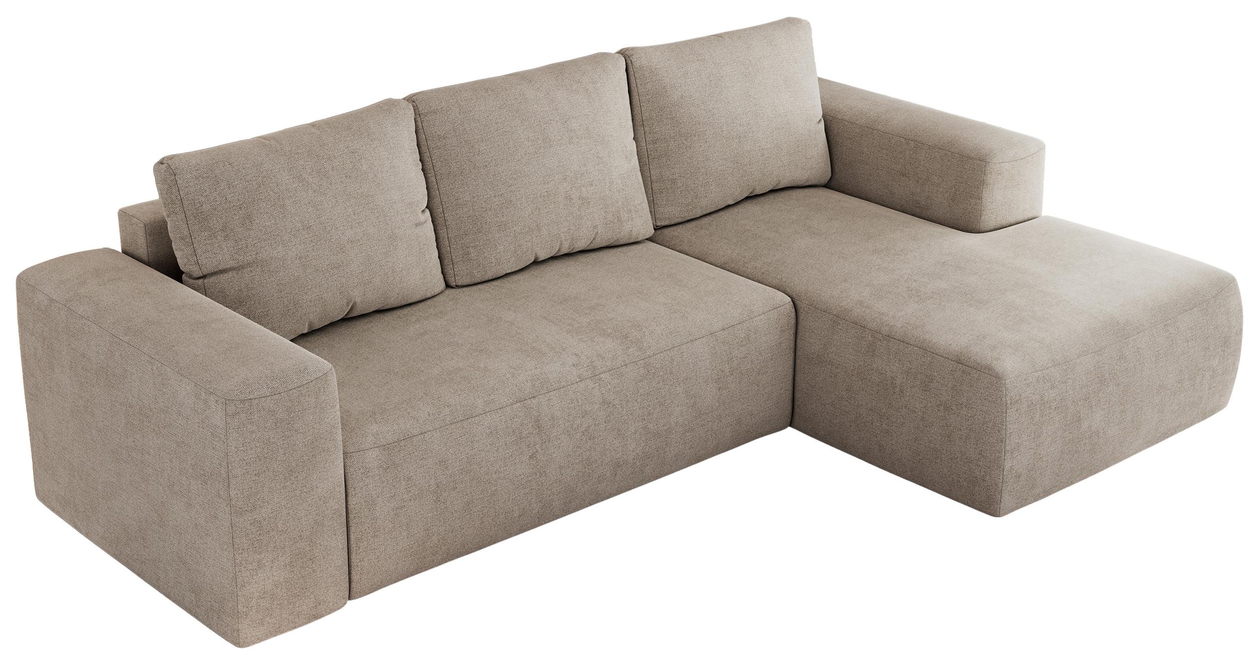 ECKSOFA TRENTINO L Beige Stukture - Rechts - Beige/Schwarz, Kunststoff/Textil (164/266cm) - MKS