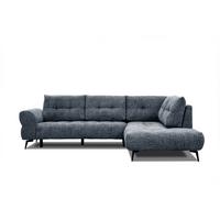 ECKSOFA SALVINI 5-Sitzer, dunkelblau - Schwarz/Dunkelblau, Holzwerkstoff/Textil (292/158cm) - Wozimo