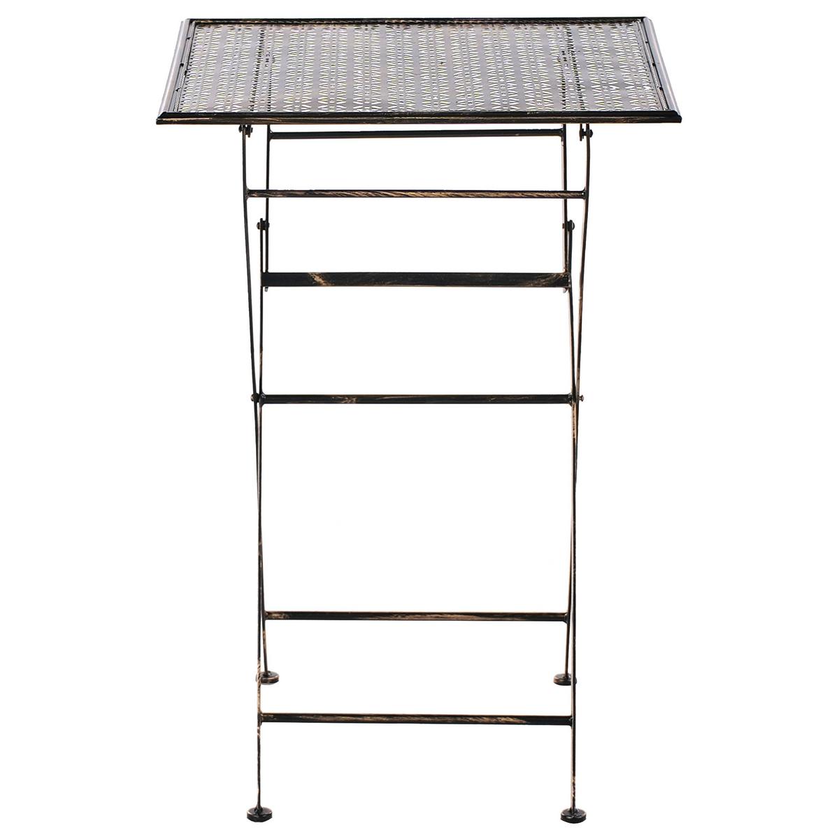 GARTEN-BARTISCH Schwarz/Gold Bormio - Goldfarben/Schwarz, Metall (60/60/90cm) - Beliani