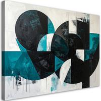 LEINWANDBILD 3D und geometrisch 90x60cm - Türkis, Textil (90/60cm) - Feeby