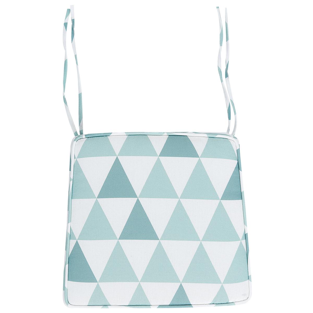 GARTENSTUHLKISSEN 2er-Set Hellblau 37/34 cm Terni - Blau/Weiß, Textil (37/5/34cm) - Beliani