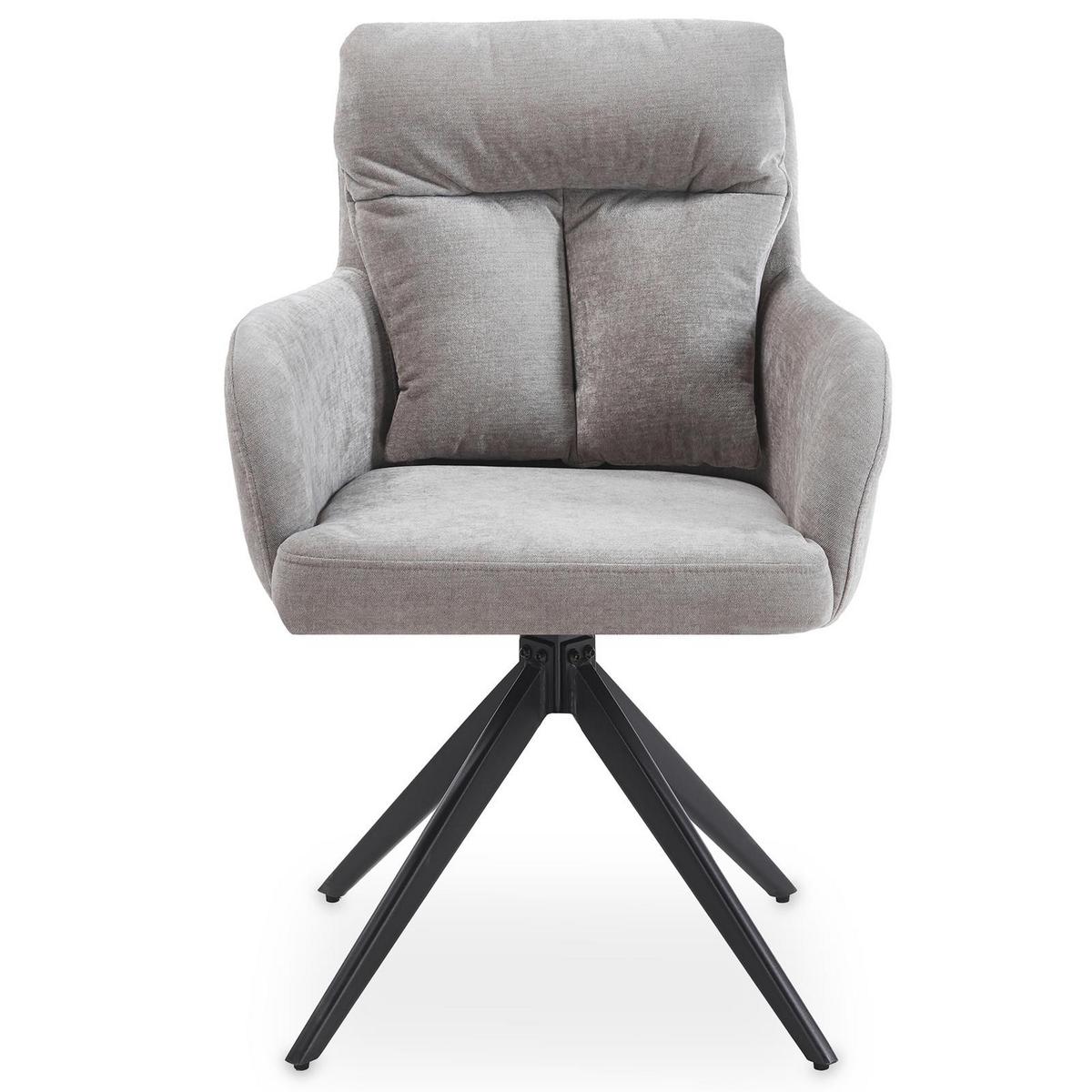 ESSZIMMERSTÜHLE ELARA 2er-Set grau - Grau, Textil (58/87/63cm) - IDIMEX