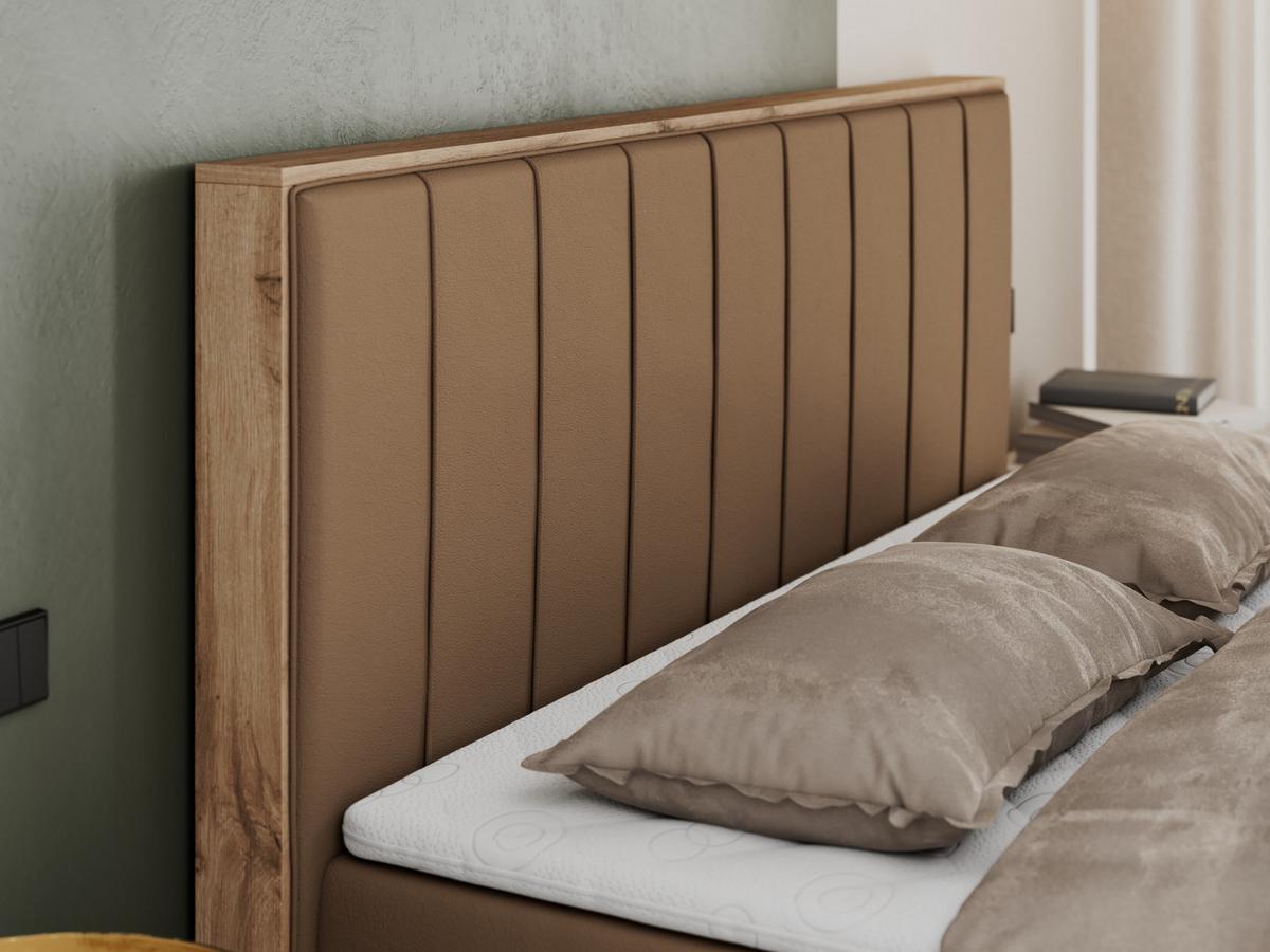 BOXBETT BELLISSIMO 180/200 Braun Kunstleder - H3 - Braun, Holz/Textil (180/200cm) - MKS