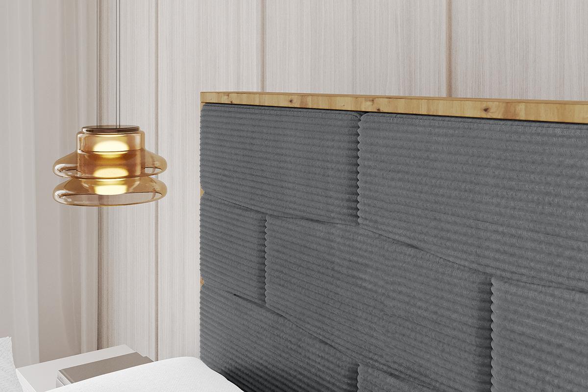 POLSTERBETT mit Bettkasten und Lattenrost, Boxbett ohne Matratze - ENZO8 120x200 Dunkelgrau - Anthrazit, Holzwerkstoff/Textil (120/200cm) - ALTDECOR