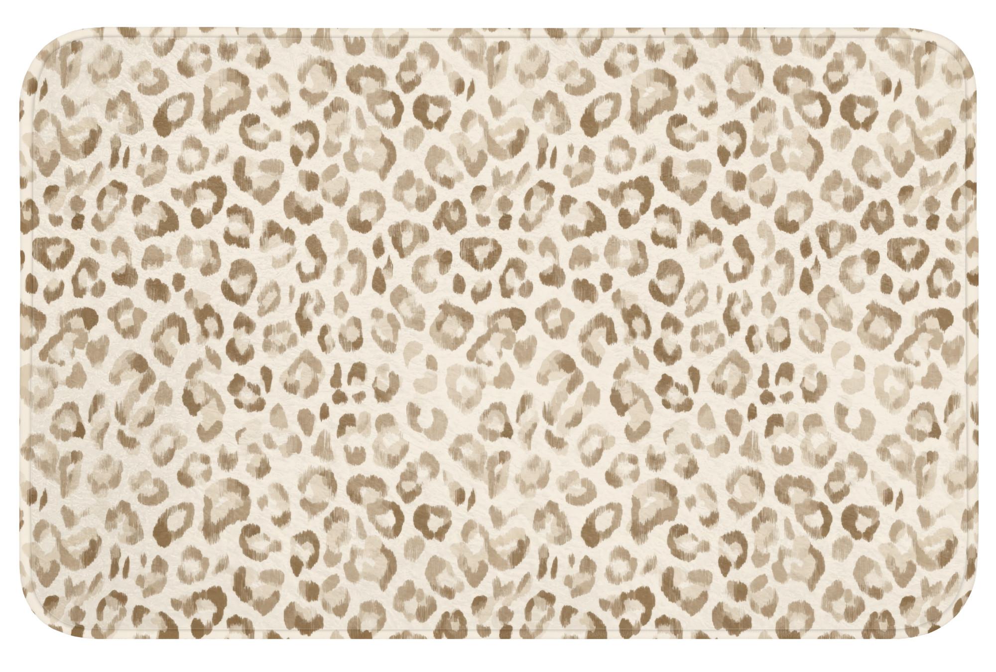 BADEMATTE Leopard - Klassisch - Beige Badvorleger 80x50 cm - Hellbraun, Textil (80/50cm) - OnlyWow