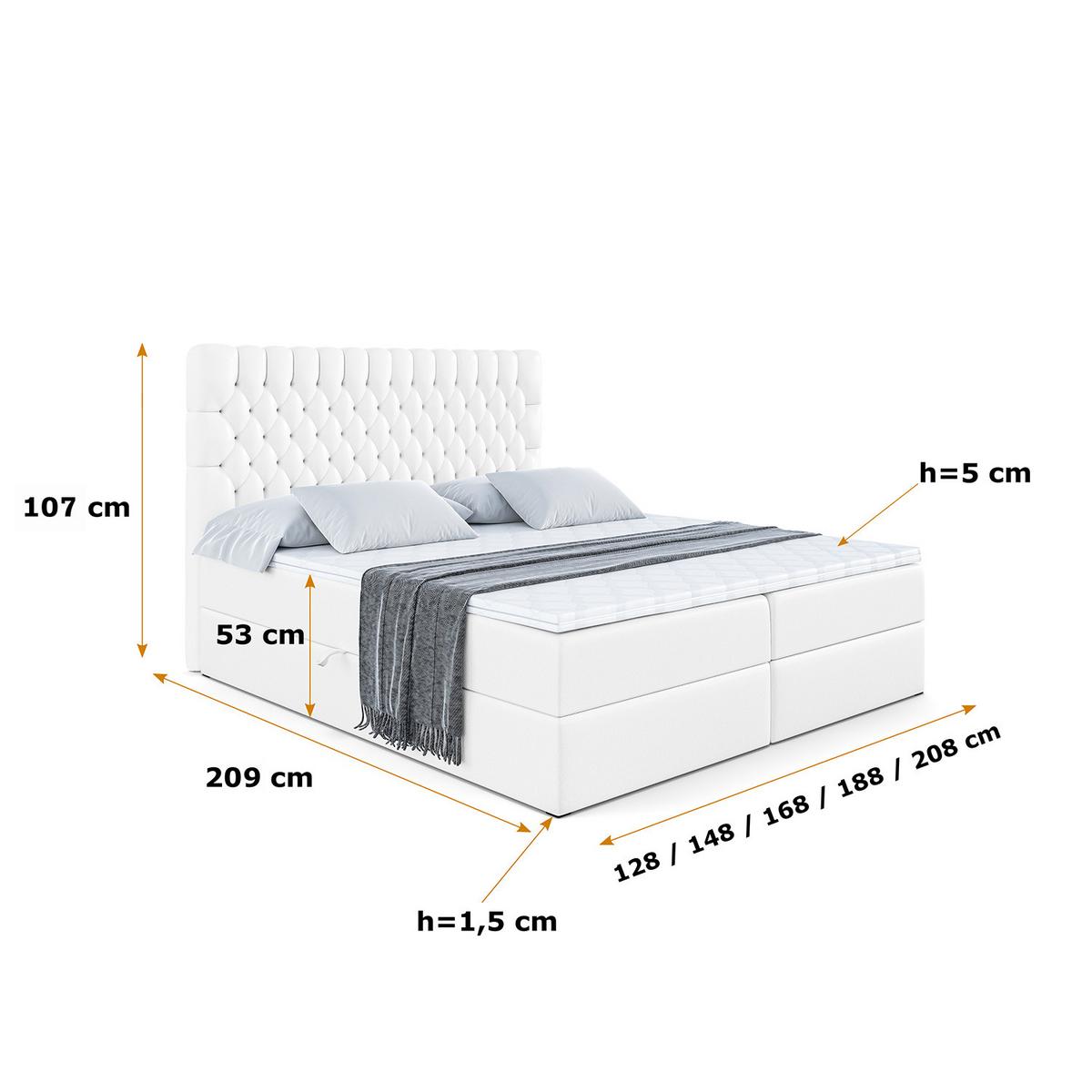 BOXBETT mit Matratze H4 und Lattenrost - SERENE - 120x200 - H4 - Weiß Hochglanz - Weiß Hochglanz, Holzwerkstoff (120/200cm) - ALTDECOR