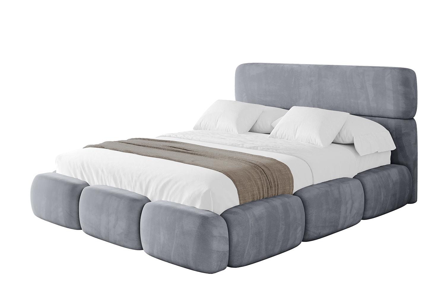 POLSTERBETT mit Bettkasten und Lattenrost, Boxbett ohne Matratze - ELVA 180x200 Grau - Grau, Holzwerkstoff/Textil (180/200cm) - ALTDECOR