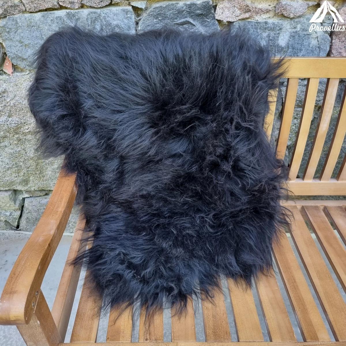 SCHAFFELL Langhaar skandinavisch weich chromfrei Natur Dunkel ca. 105 cm - Dunkelbraun, Fell (55/105cm) - Provellus