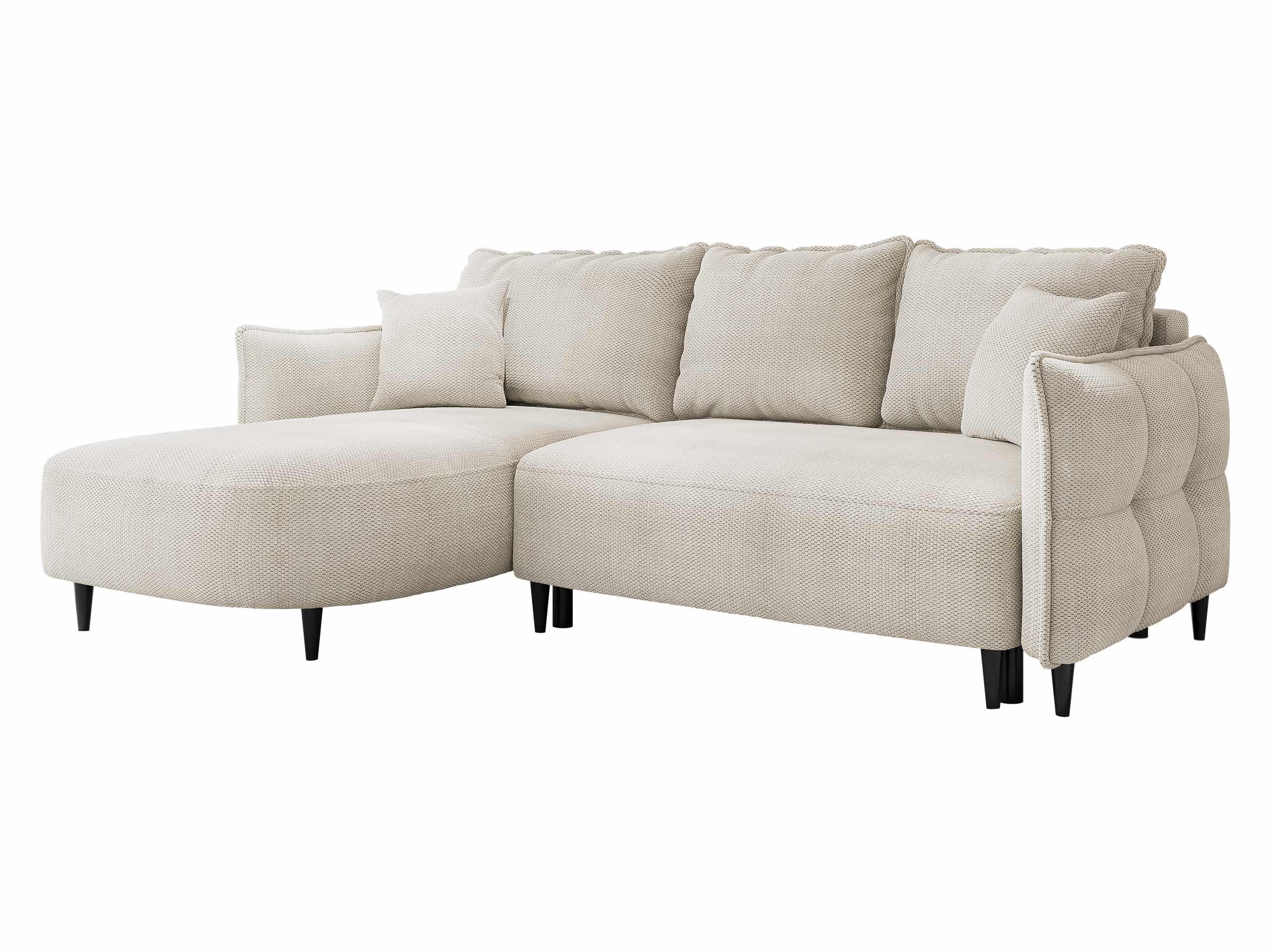 ECKSOFA Sycylia, Seite: Links - Creme/Schwarz, Holz/Textil (244/165cm) - MIRJAN24