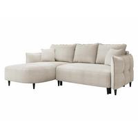 ECKSOFA Sycylia, Seite: Links - Creme/Schwarz, Holz/Textil (244/165cm) - MIRJAN24