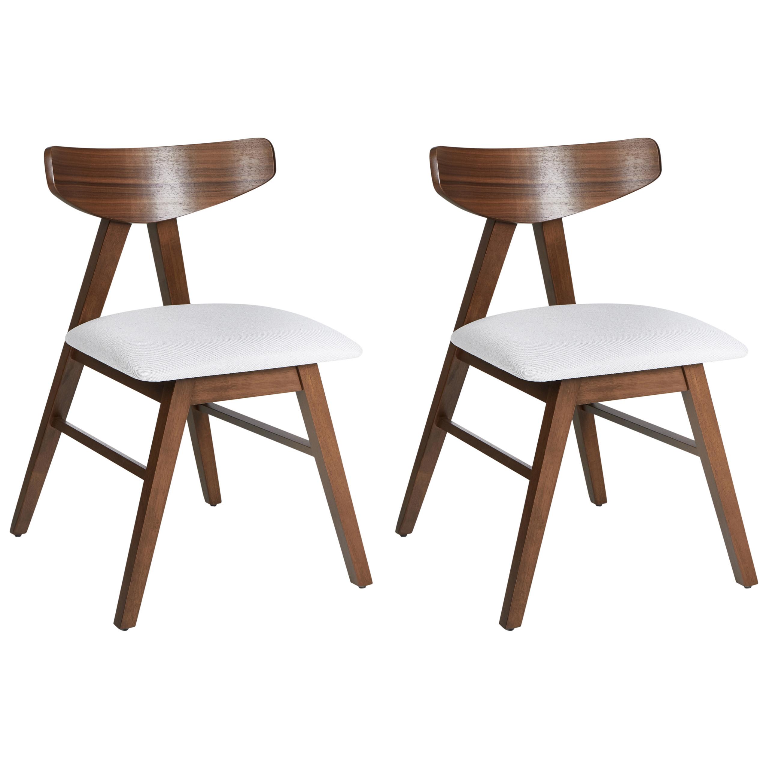 ESSZIMMERSTUHL 2er-Set Dunkelbraun Lacota - Dunkelbraun/Grau, Holz (50/77/58cm) - Beliani