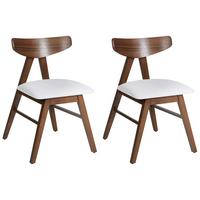 ESSZIMMERSTUHL 2er-Set Dunkelbraun Lacota - Dunkelbraun/Grau, Holz (50/77/58cm) - Beliani