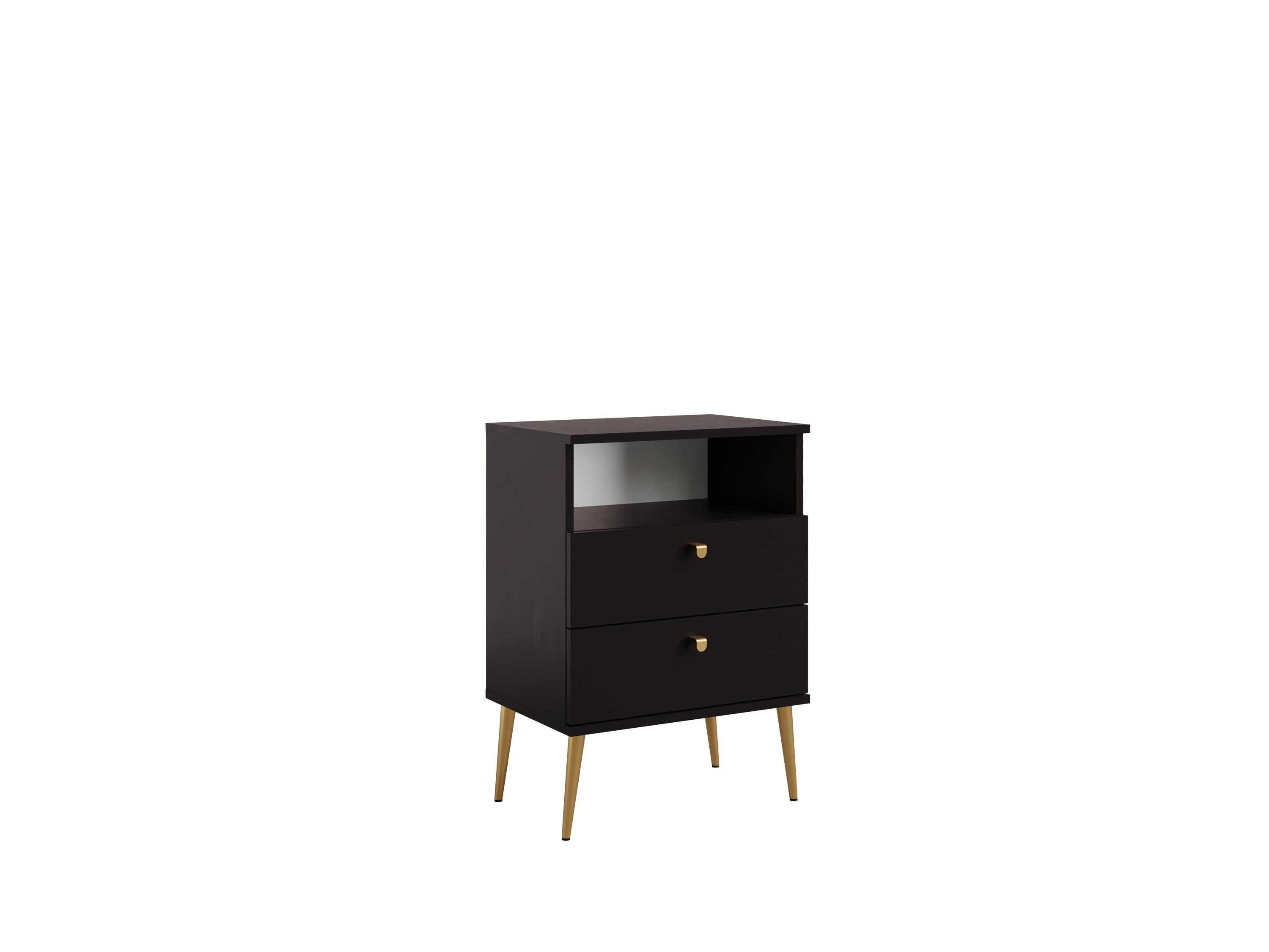 NACHTTISCH Schwarz 50/69,5/33,9 - Schwarz, Holzwerkstoff (50/70/34cm) - RAUMHIRSCH FURNITURE