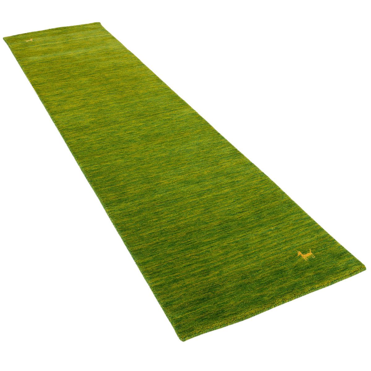 NATUR TEPPICH LÄUFER INDO NEPAL GABBEH SHIVA - Grün, Textil (70/140cm) - Pergamon