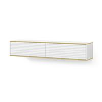 TV LOWBOARD Weiß, Gold 180/33/40 - Weiß, Holzwerkstoff (180/33/40cm) - RAUMHIRSCH FURNITURE