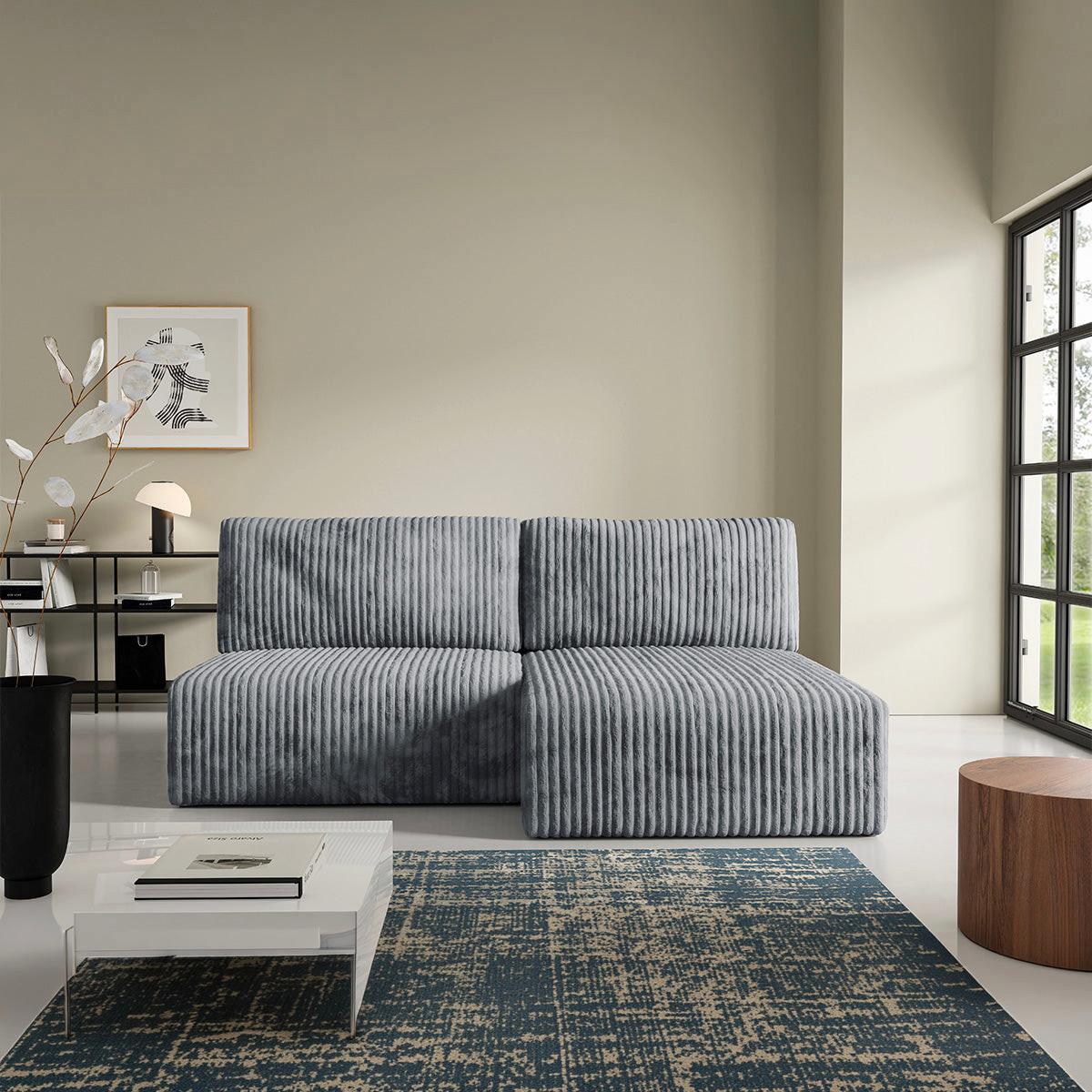 ECKSOFA Angela 3 Sitzplätze Dunkelgrau - Grau, Holz (210/149cm) - Petits-meubles