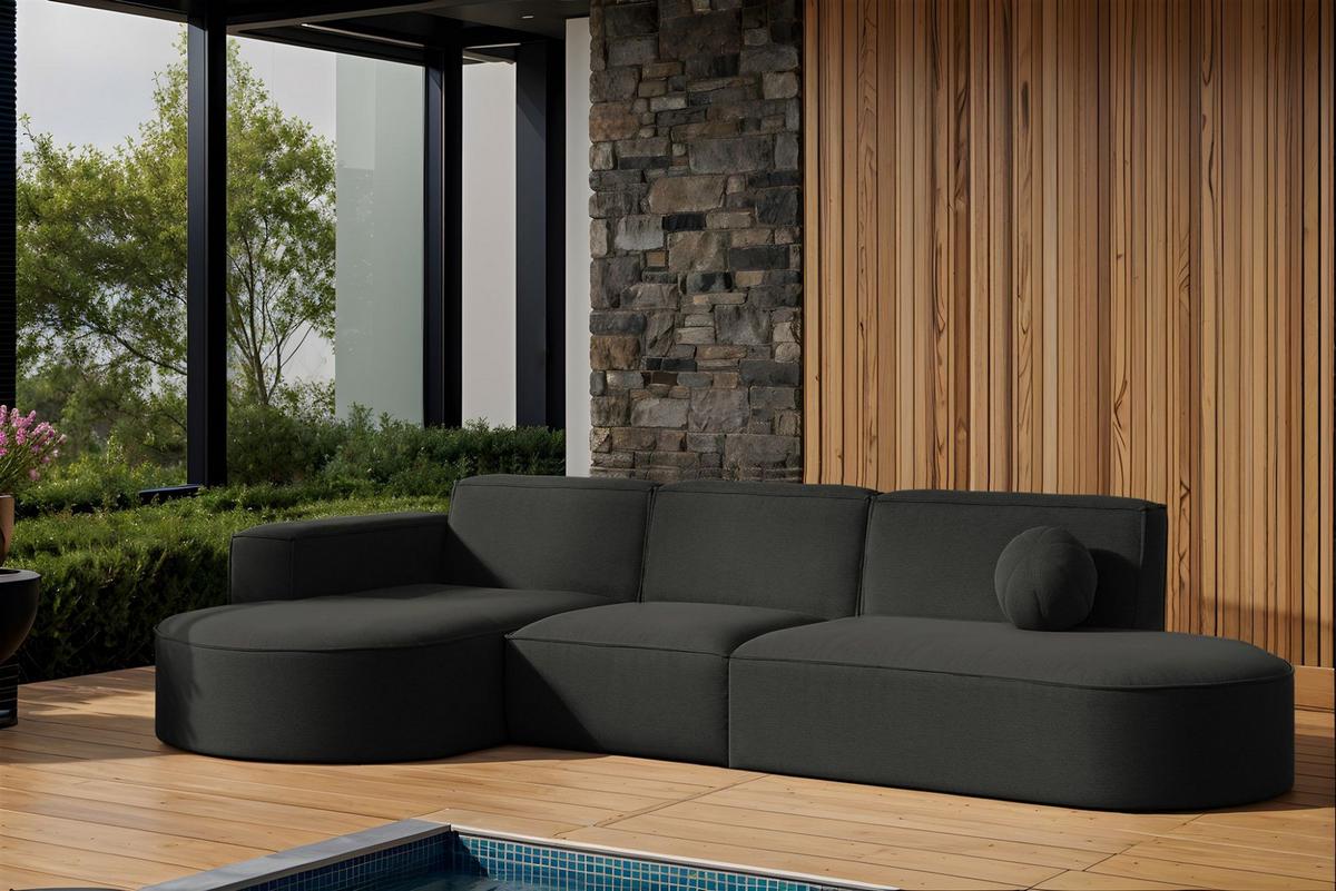 ECKSOFA Sunday - Anthrazit, Holzwerkstoff (296/78/165cm) - Fun Möbel