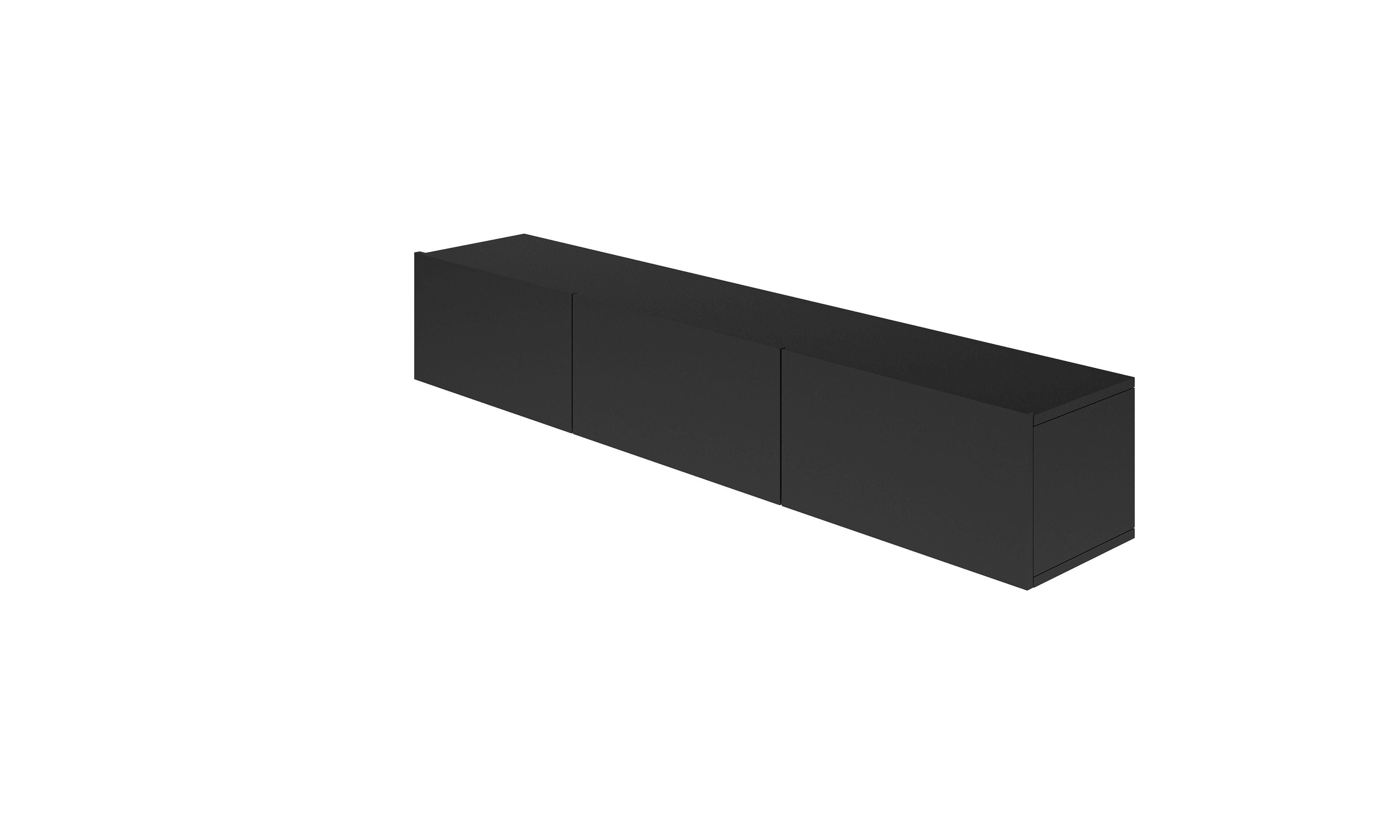 LOWBOARD Dallas 180/29,6/35 cm - Schwarz, Holzwerkstoff (180/30/35cm) - RAUMHIRSCH FURNITURE