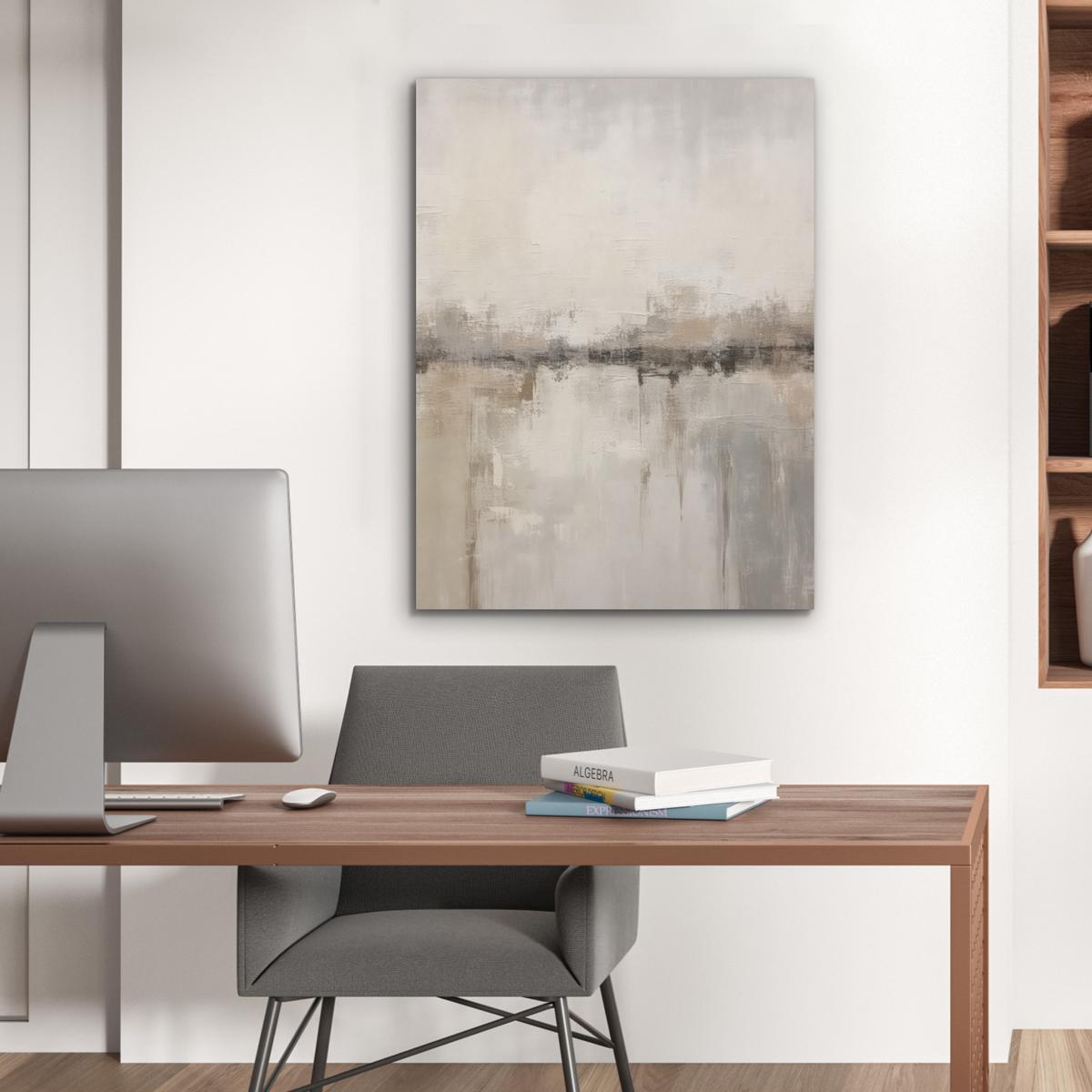 AKUSTIKBILD Moderne Kunst - Abstrakt - Beige Wandbilder 60x80 cm - Beige, Kunststoff (60/80/0.9cm) - MuchoWow
