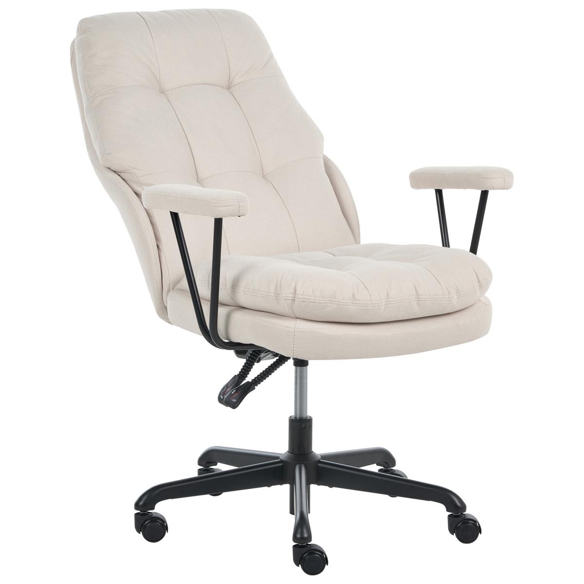 BÜROSTUHL Stoff Cremeweiß Melocush - Creme, Textil (75/106/66cm) - Beliani