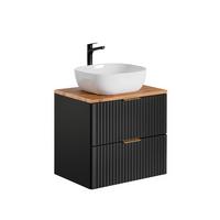 WASCHTISCH 60.6cm Adriel Schwarz - Schwarz/Weiß, Holzwerkstoff (60.6/59/46cm) - Petits-meubles