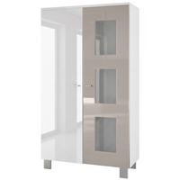VITRINE Denjo Tür in Sandgrau Hochglanz - Sandfarben, Holzwerkstoff (71/129/35cm) - Vladon