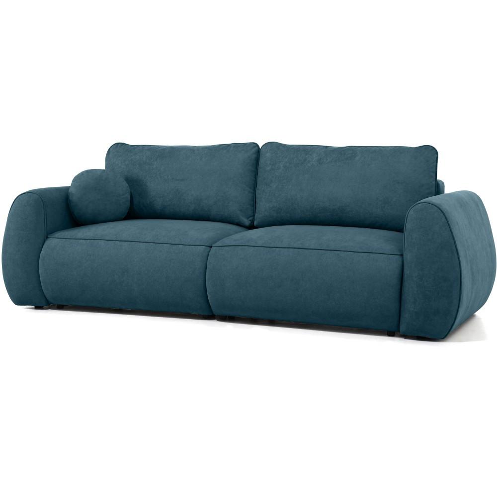 3-SITZER Schlafsofa Bravo mit Eckfunktion, mit zwei Bettkasten, Blau - Blau/Schwarz, Textil (257/96/110cm) - Beautysofa