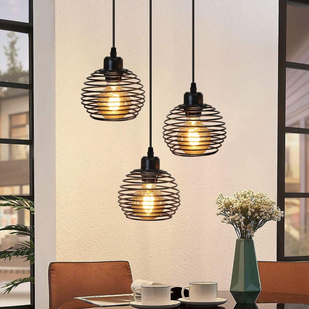 PENDELLEUCHTE Walburga 3-flammig 30/24/139 cm - Schwarz, Metall (30/24/139cm) - Nettlife
