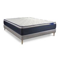 BETT Actiflex max Taschenfederkern und Memory-Schaum 135 x 200 cm h3 - Kit Bettgestell Grau - Beige/Grau, Karton/Holz (135/200cm) - ACTISOM