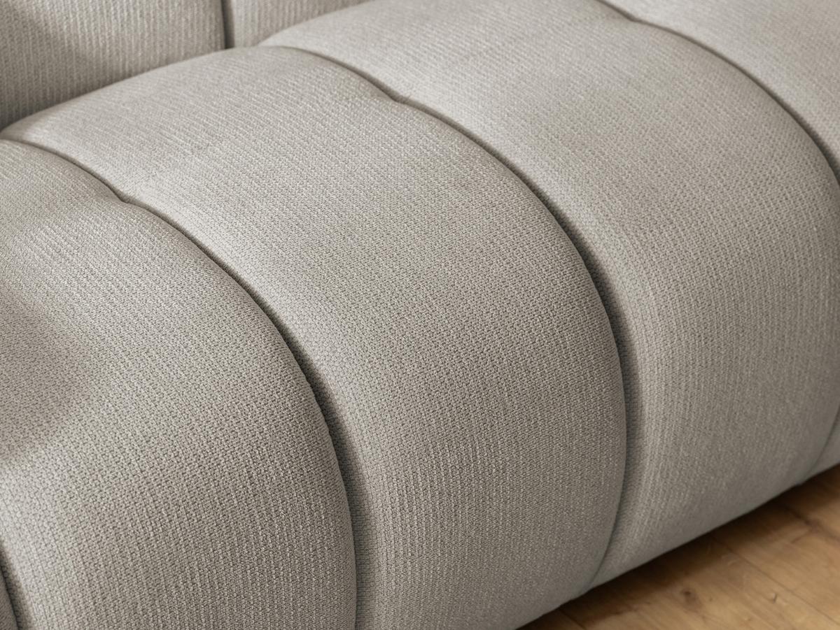 2-SITZER SOFA Nubira in tief gesteppter Bubble-Optik aus weichem Taupe Strukturstoff im modernen Design - Taupe/Schwarz, Holz/Kunststoff (172/69/89cm) - S-Style Möbel