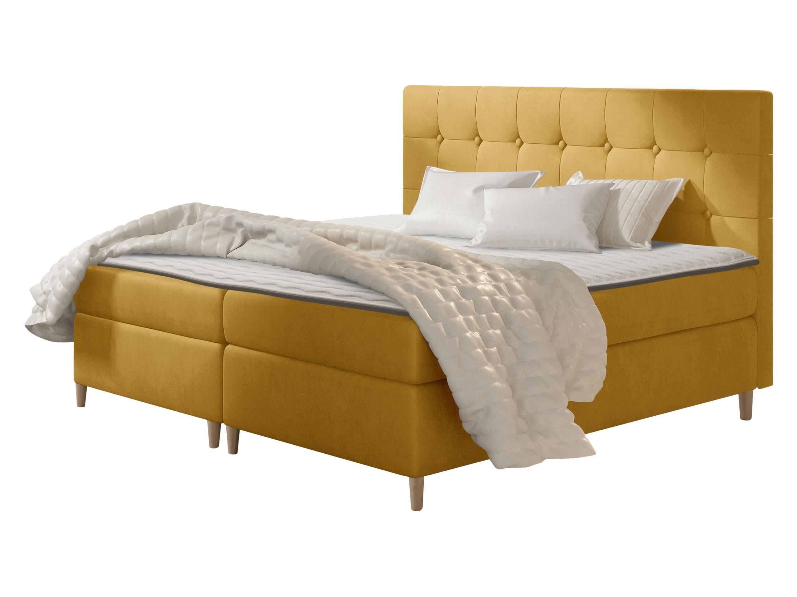 BOXBETT Avanti - H3 - Gelb, Holz/Textil (160/200cm) - MIRJAN24