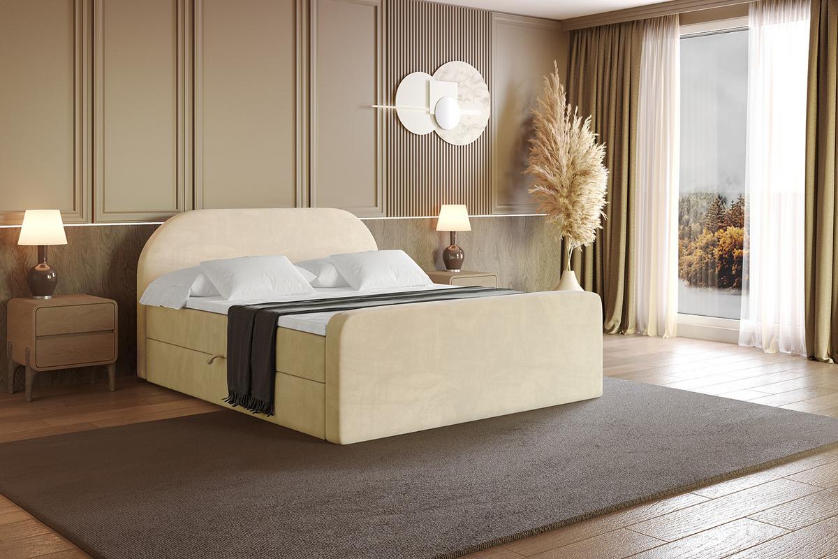 BOXBETT mit Matratze H4 und Lattenrost - NOX-Z - 120x200 - Beige Monolith - Beige, Holzwerkstoff (120/200cm) - ALTDECOR