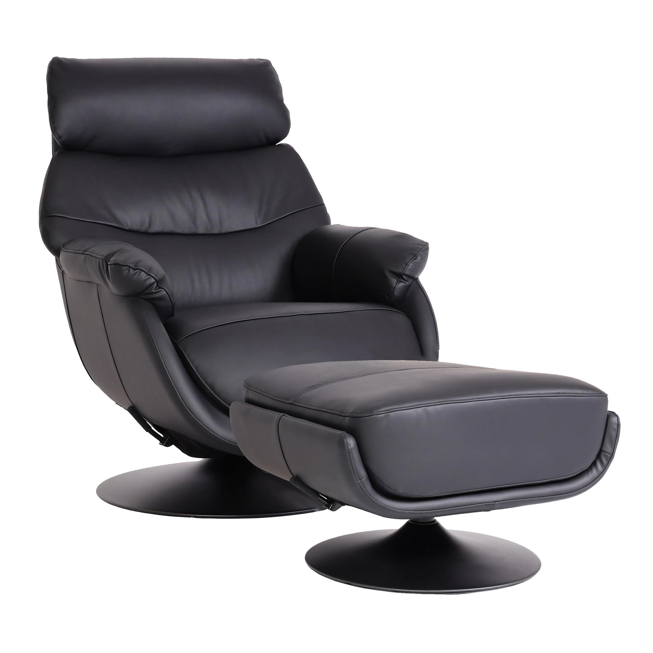 RELAXSESSEL MIT HOCKER Schwarz - Schwarz, Textil (78/99/80cm) - MCW