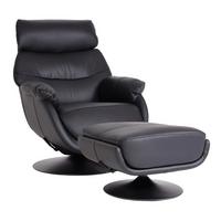 RELAXSESSEL MIT HOCKER Schwarz - Schwarz, Textil (78/99/80cm) - MCW