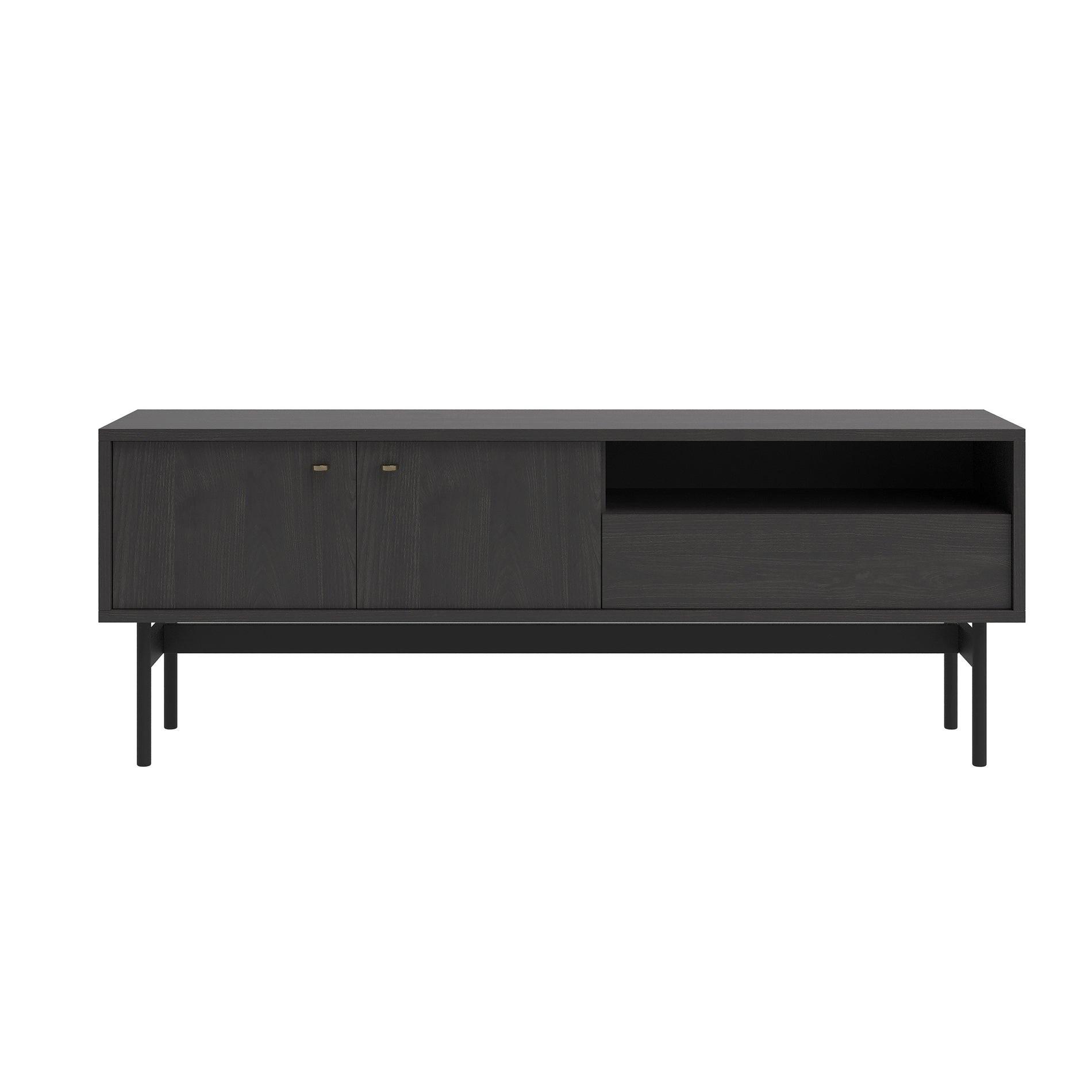 TV-LOWBOARD Olar II ESCHE PORTLAND SCHWARZ 154 CM - Goldfarben/Schwarz, Holzwerkstoff/Metall (154/56.6/38cm) - Selsey