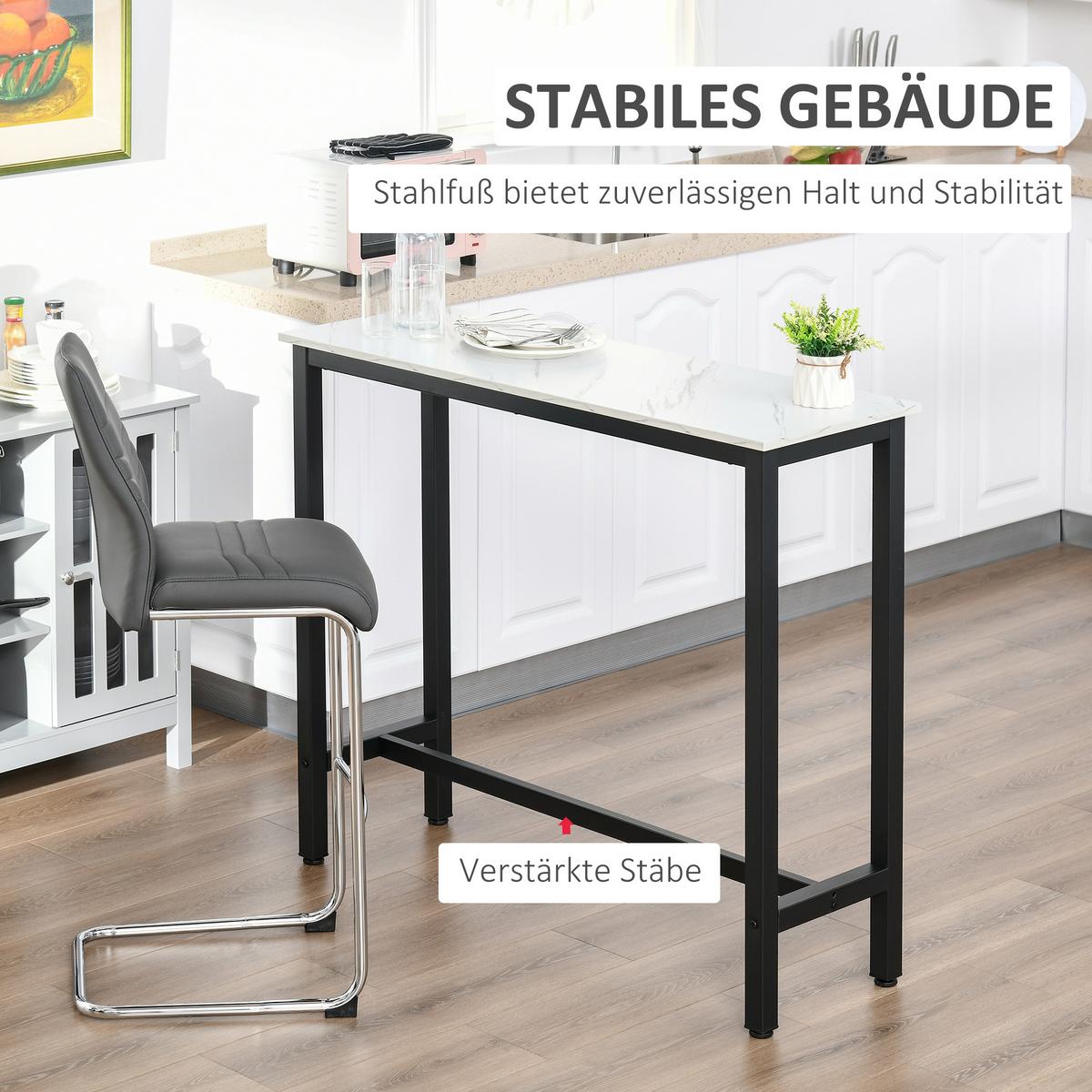 BARTISCH - Weiß, Holzwerkstoff (120/40/100cm) - HOMCOM
