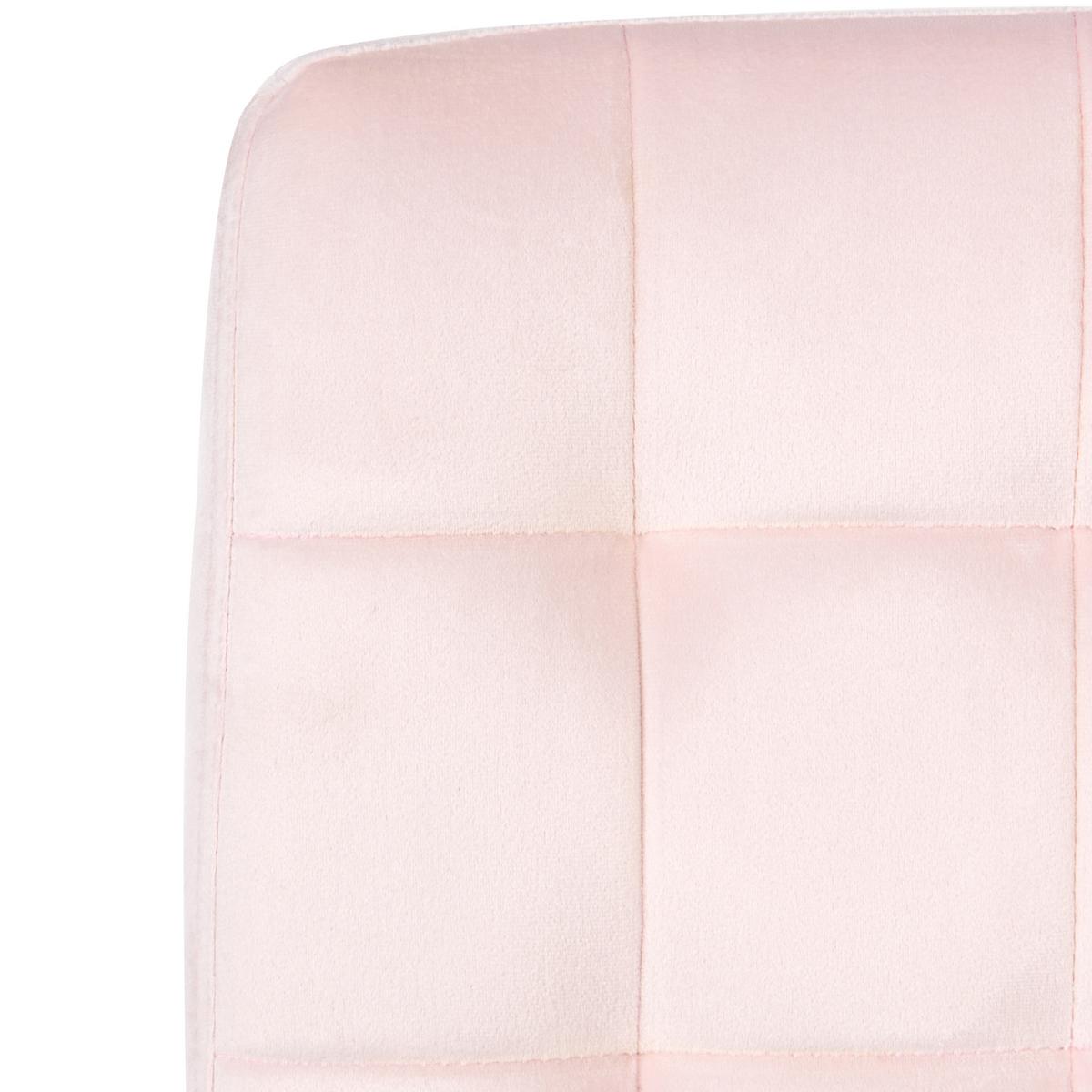 BÜROSTUHL Samtstoff Pastellrosa Dandy - Pink, Kunststoff/Textil (58/95/58cm) - Beliani