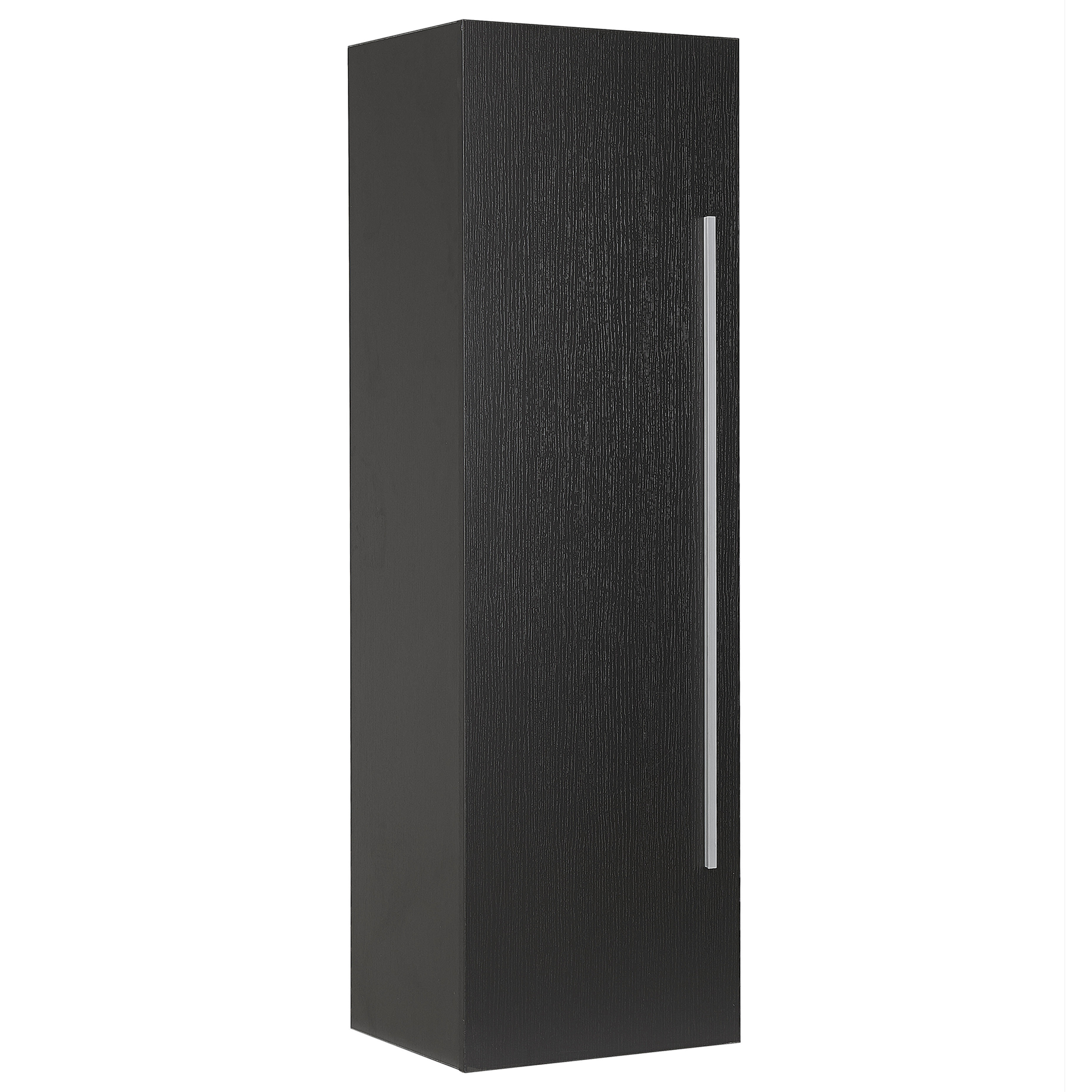 BAD HÄNGESCHRANK schwarz Mataro - Silberfarben/Schwarz, Holzwerkstoff (40/132/35cm) - Beliani