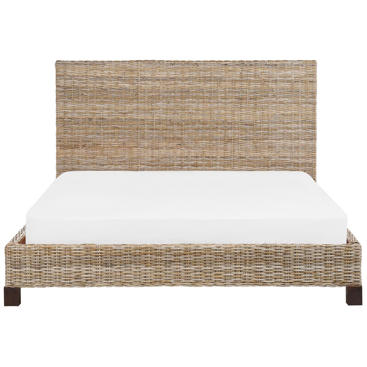 BETT mit Lattenrost 180/200 cm Rattan Naturfarben Salbris - Naturfarben, Naturmaterialien (180/200cm) - Beliani