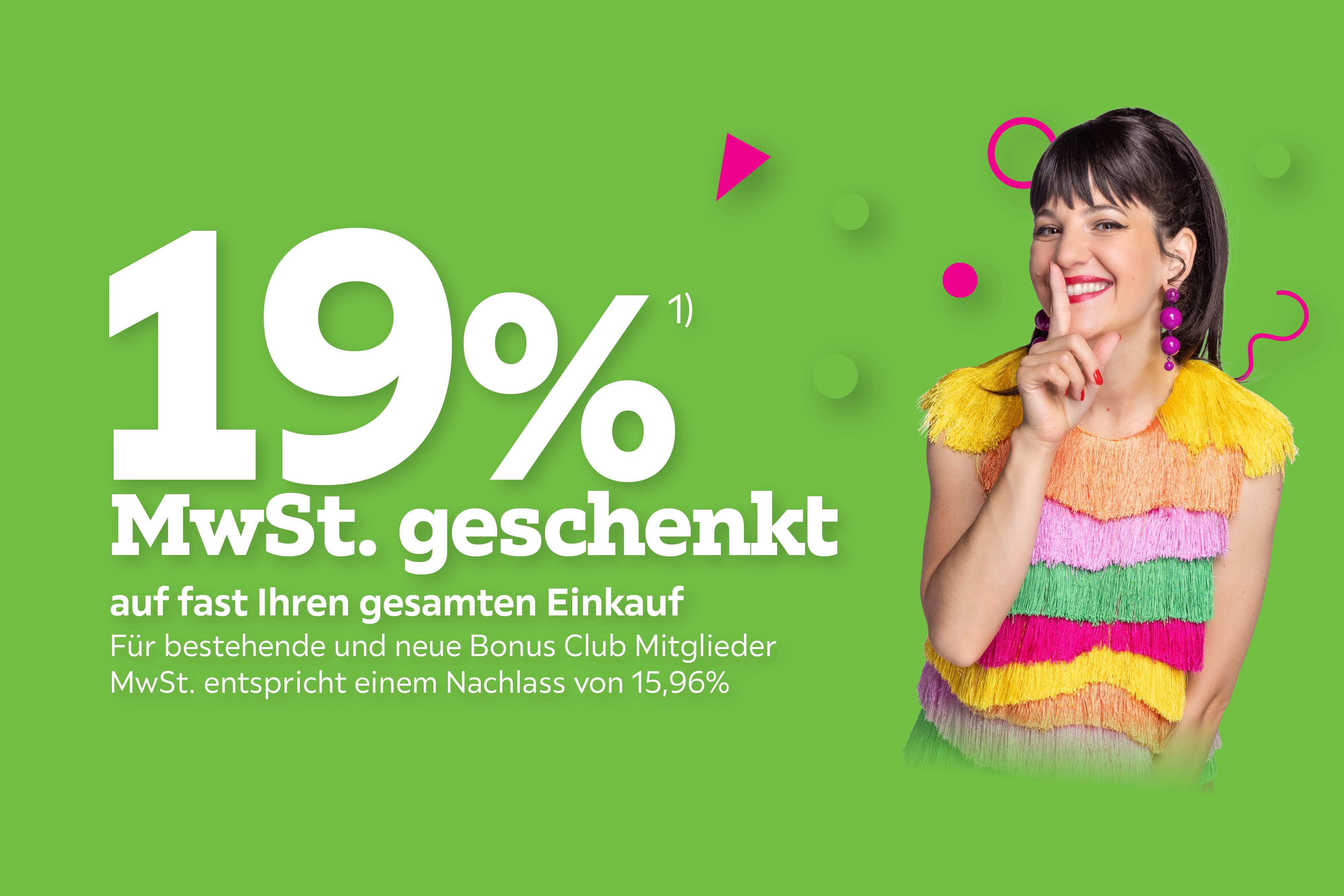 19% MwSt geschenkt Eröffnung Essen