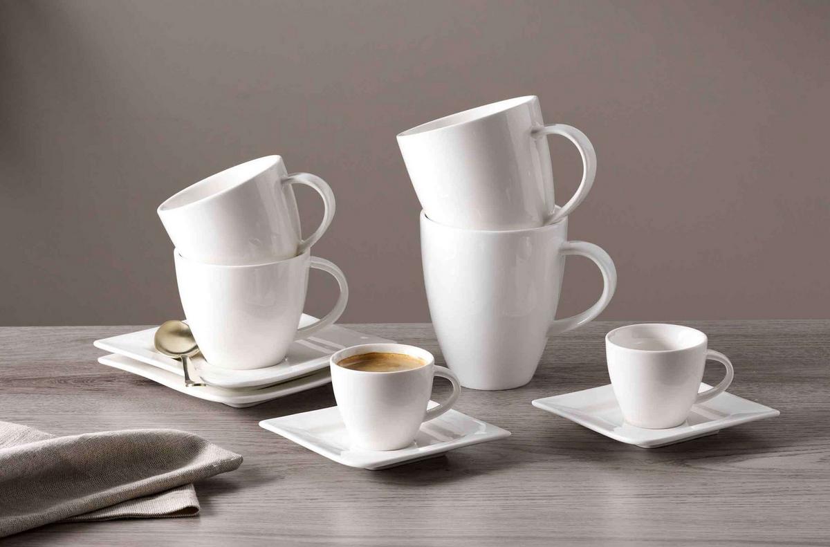ESPRESSOUNTERTASSEN Melodie weiß ø 11 cm 6er Set - Weiß, Keramik (11cm) - Ritzenhoff Breker