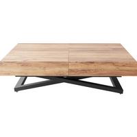 COUCHTISCH Cavetta U höhenverstellbar ausziehbar, Craft Eiche 120-200/80/27-76 cm - Eiche Wotan/Schwarz, Holzwerkstoff/Metall (80/200/76cm) - WFL GROUP