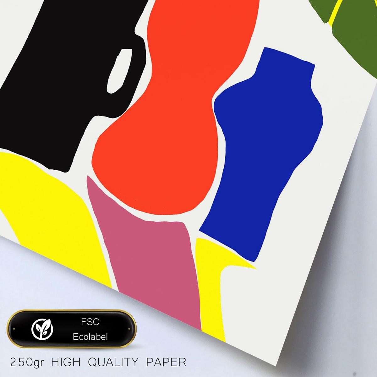 POSTER Set Mit 6 Zehn Formen In Kulissen Abstracts Ästhetische Dekorative Gemälde Für Ihr Wohnzimmer, Schlafzimmer, Zuhause A3 & A4 Schwarzer Rahmen - Schwarz, Papier (29/3cm) - Nacnic