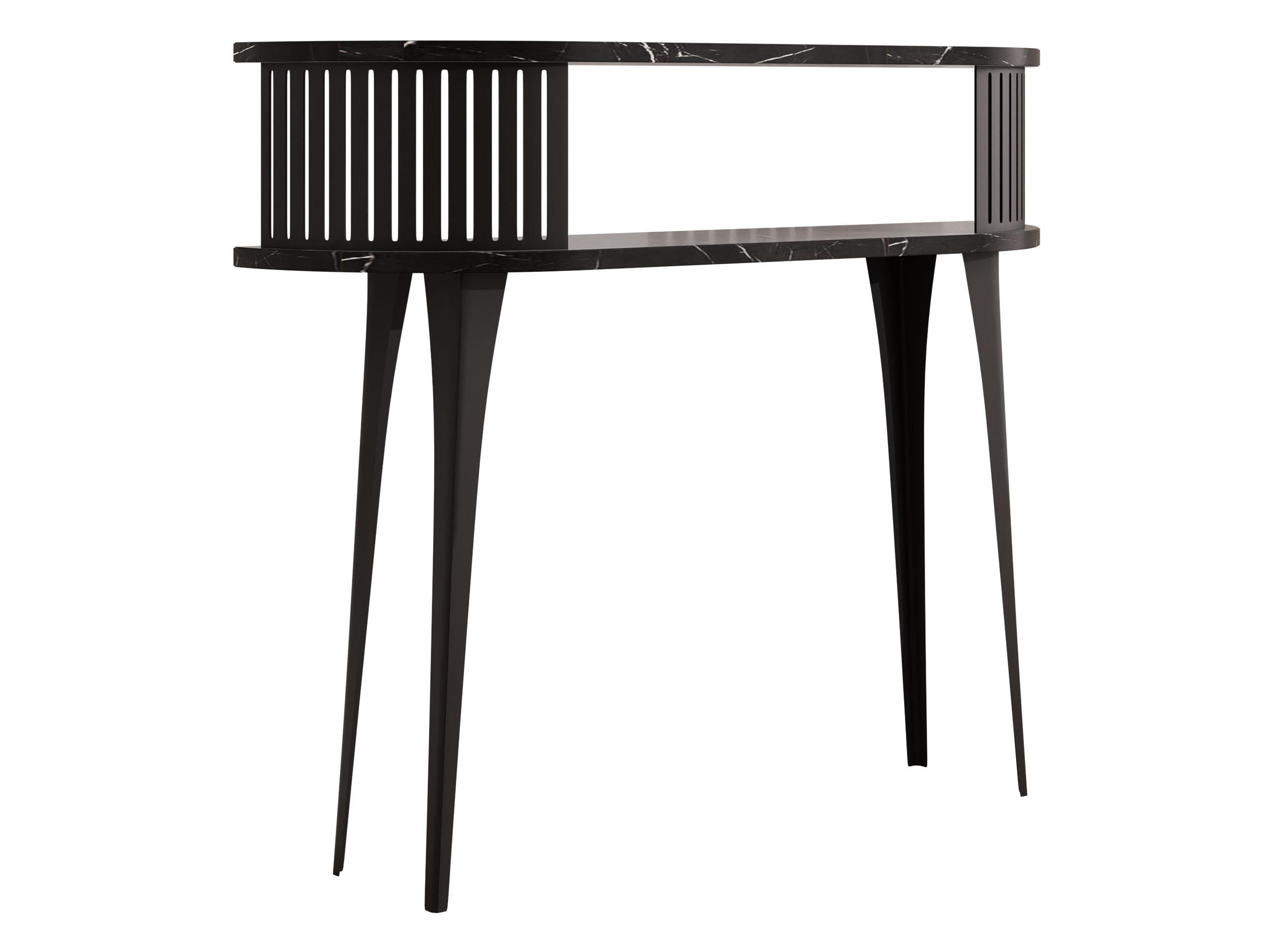 KONSOLENTISCH Roenni Oval - Multicolor/Schwarz, Holzwerkstoff/Metall (100/25/86cm) - MIRJAN24